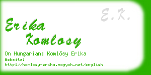erika komlosy business card