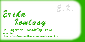 erika komlosy business card